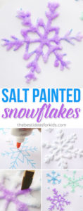 Salt painting snowflakes
